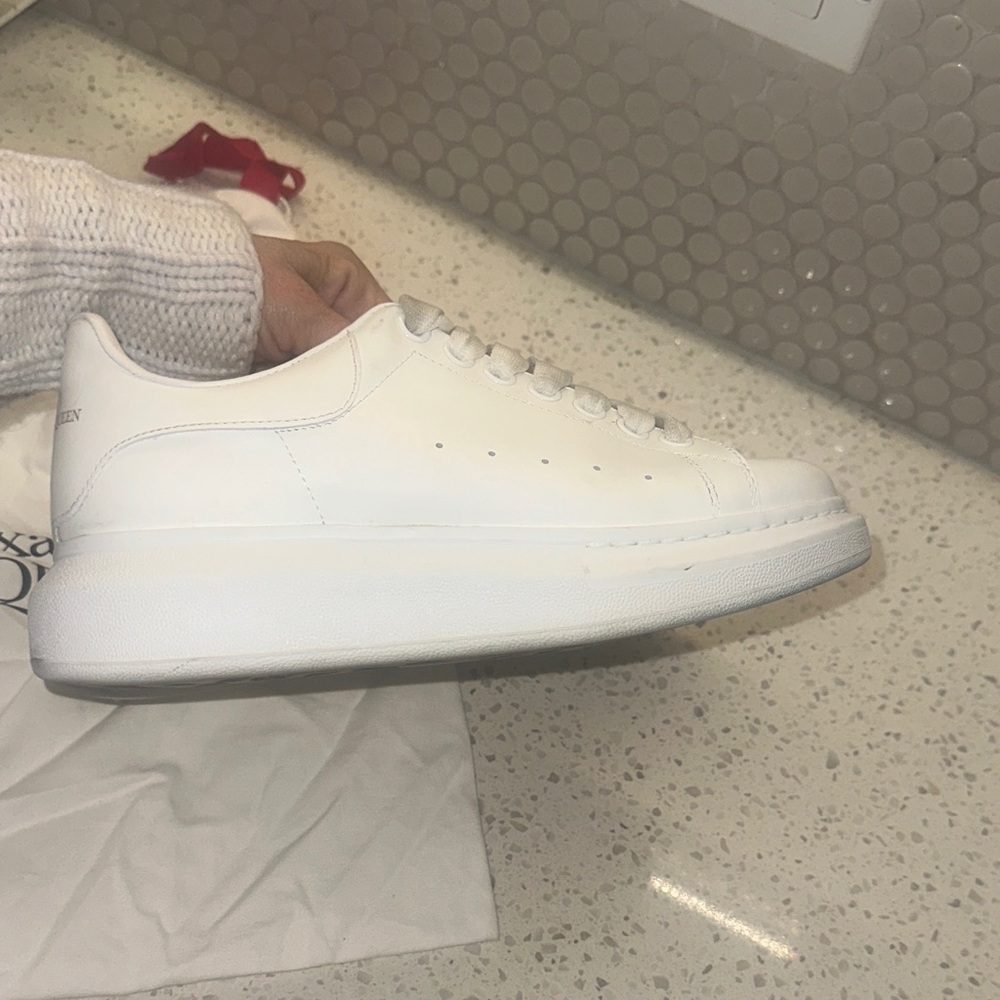 Alexander McQueen White Platform Leather Sneakers with dustbag - Picture 8 of 12